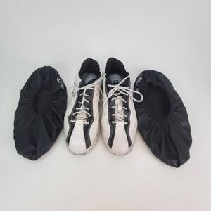 Dexter Bowling Shoes Womens Size 8.5 White and Black Groove With Protectors